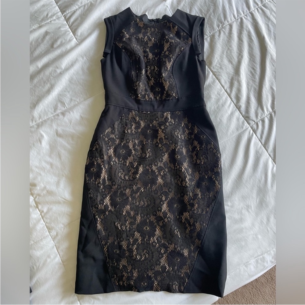 Adrianna Papell black, lace dress